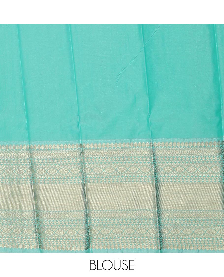 Orange zari buttas gift saree, contrast traditional zari design border, and pallu of jaal design