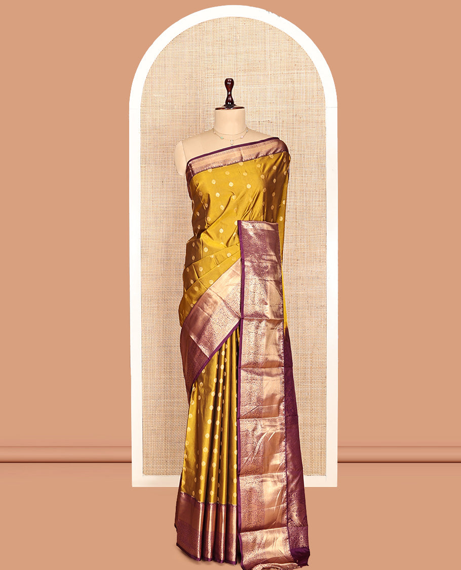 Mustard Zari Butta Gift Saree