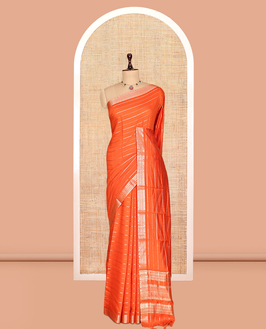 Fanta Orange Assam Silk Saree
