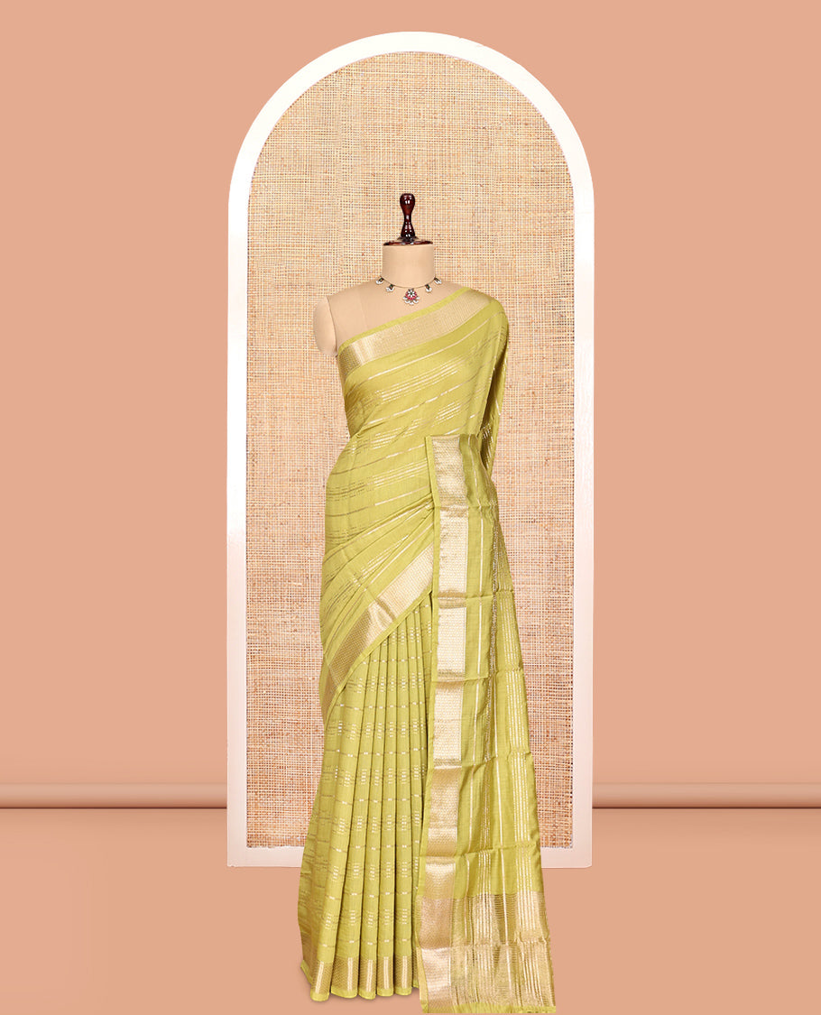 Leaf Green Assam Silk Saree
