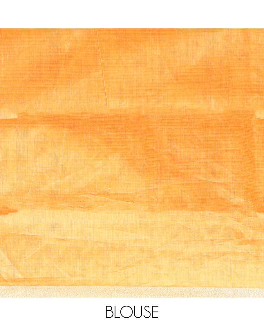 Dark pink floral embroidered chirala cotton saree, plain border, and contrast block printed pallu