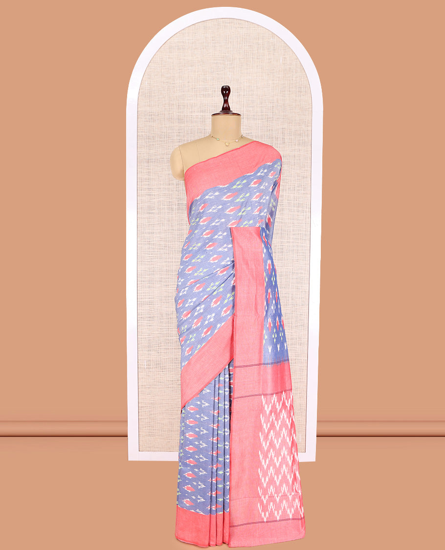 Light Violet Pochampally Ikat Cotton Saree