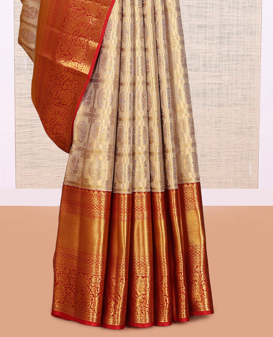 Gold Kanchipuram Tissue Silk Saree