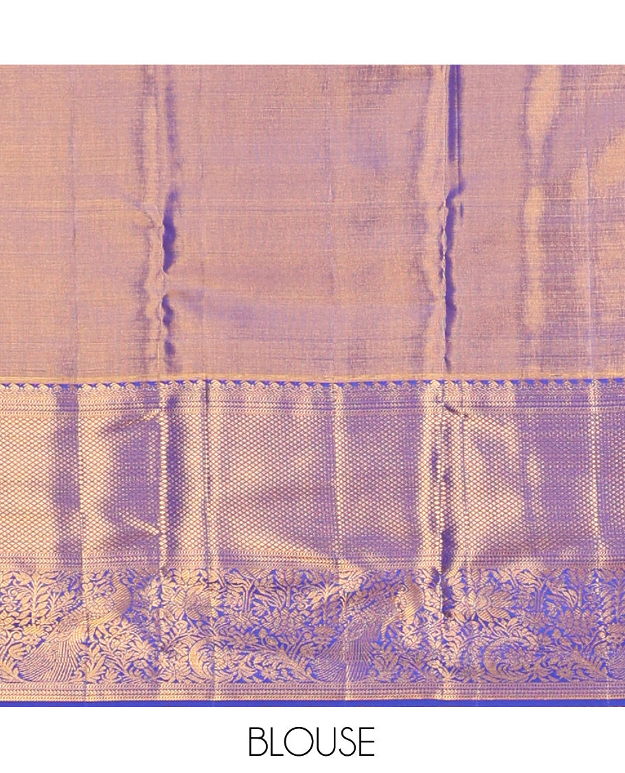 Blue Kanchipuram Tissue Silk Saree