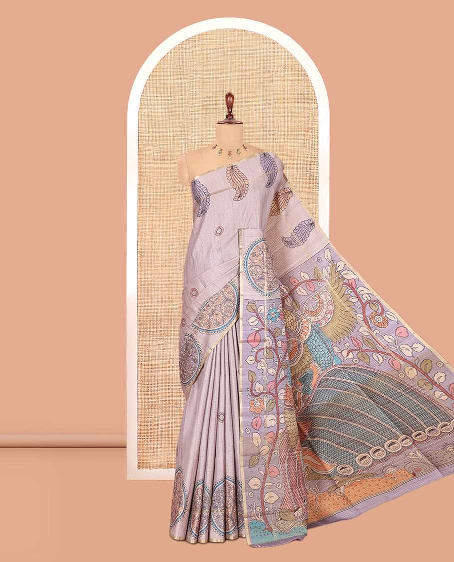 Lavender Fancy Tussar Saree