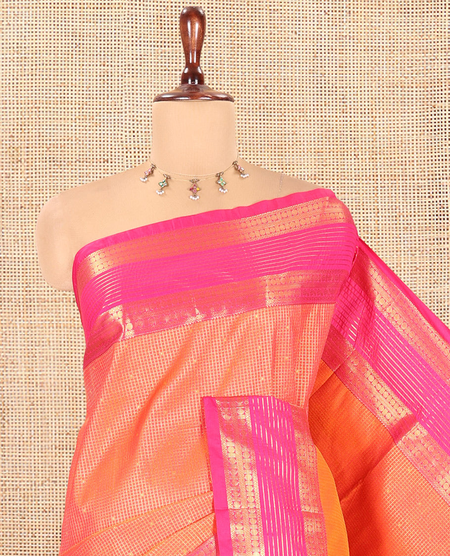 Orange-Pink Budget Silk Saree