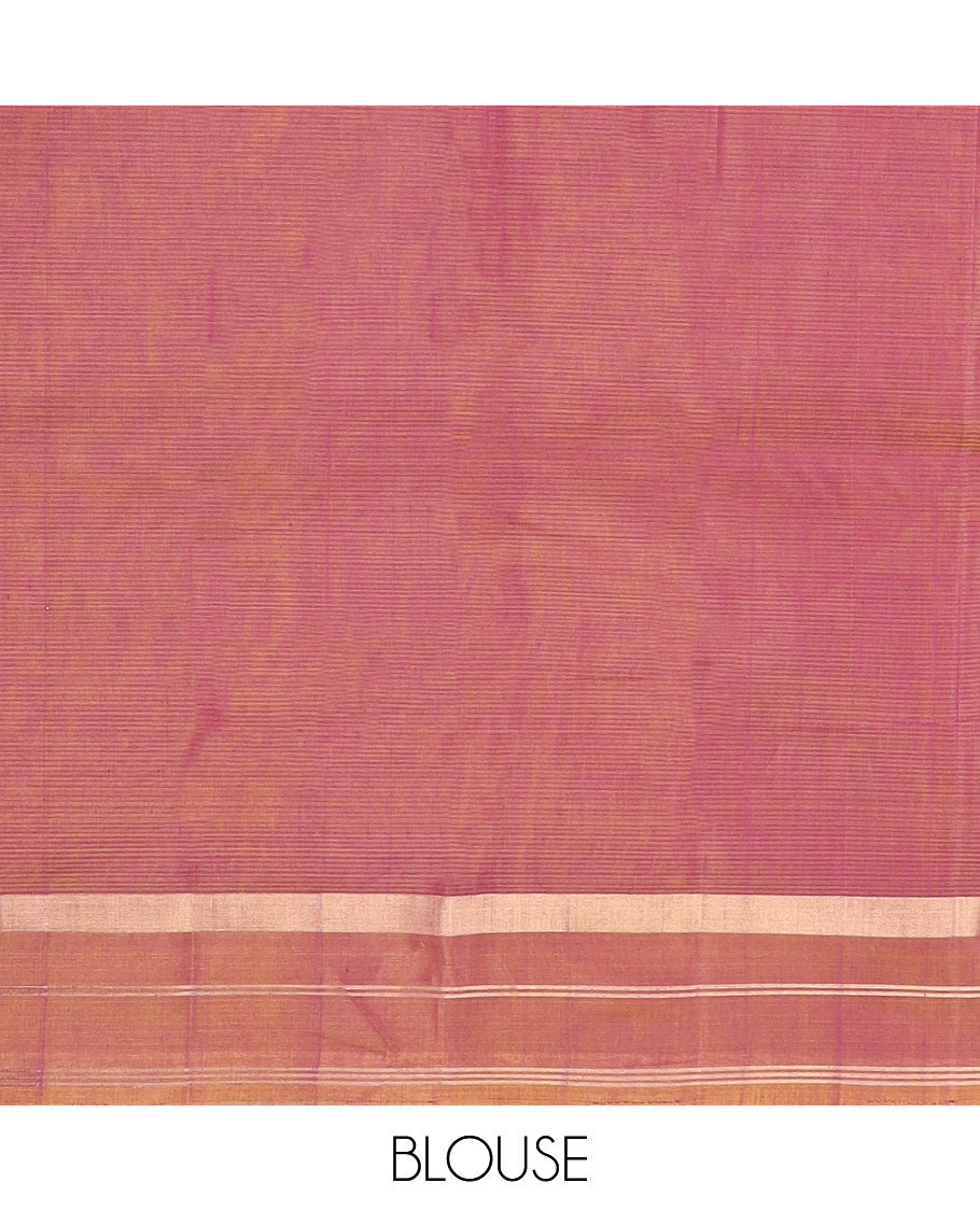 Purple floral motifs silk cotton saree with contrast zari border & floral design pallu