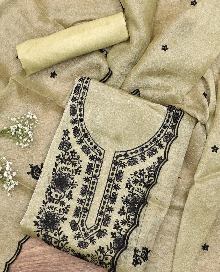 Green Material Chudidar Set