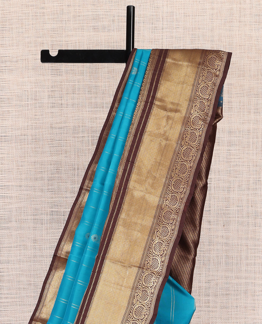 Blue Zari Design Vasundhara Lite Silk Mix Saree, a Contrast Traditional Border, Grand Pallu, a Contrast Blouse