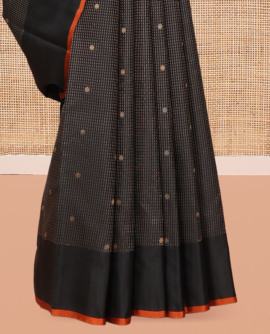 Black-Orange Vasundhara Silk Saree