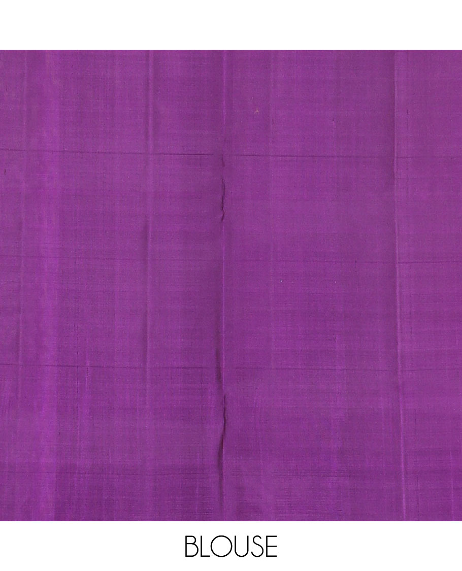 Borderless multi-color checked soft silk saree with zari buttas, contrast pallu of geometric designs