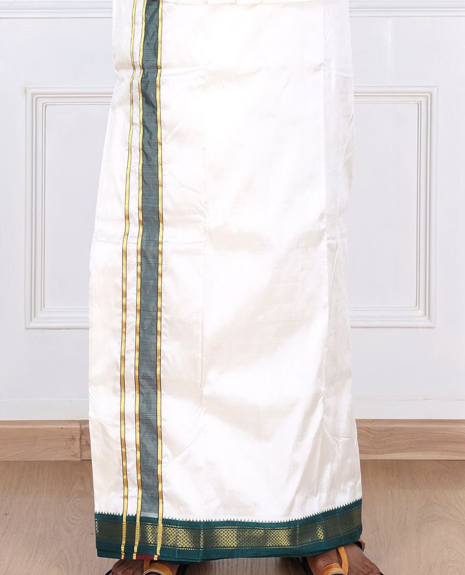 Cream Pure Silk Dhoti