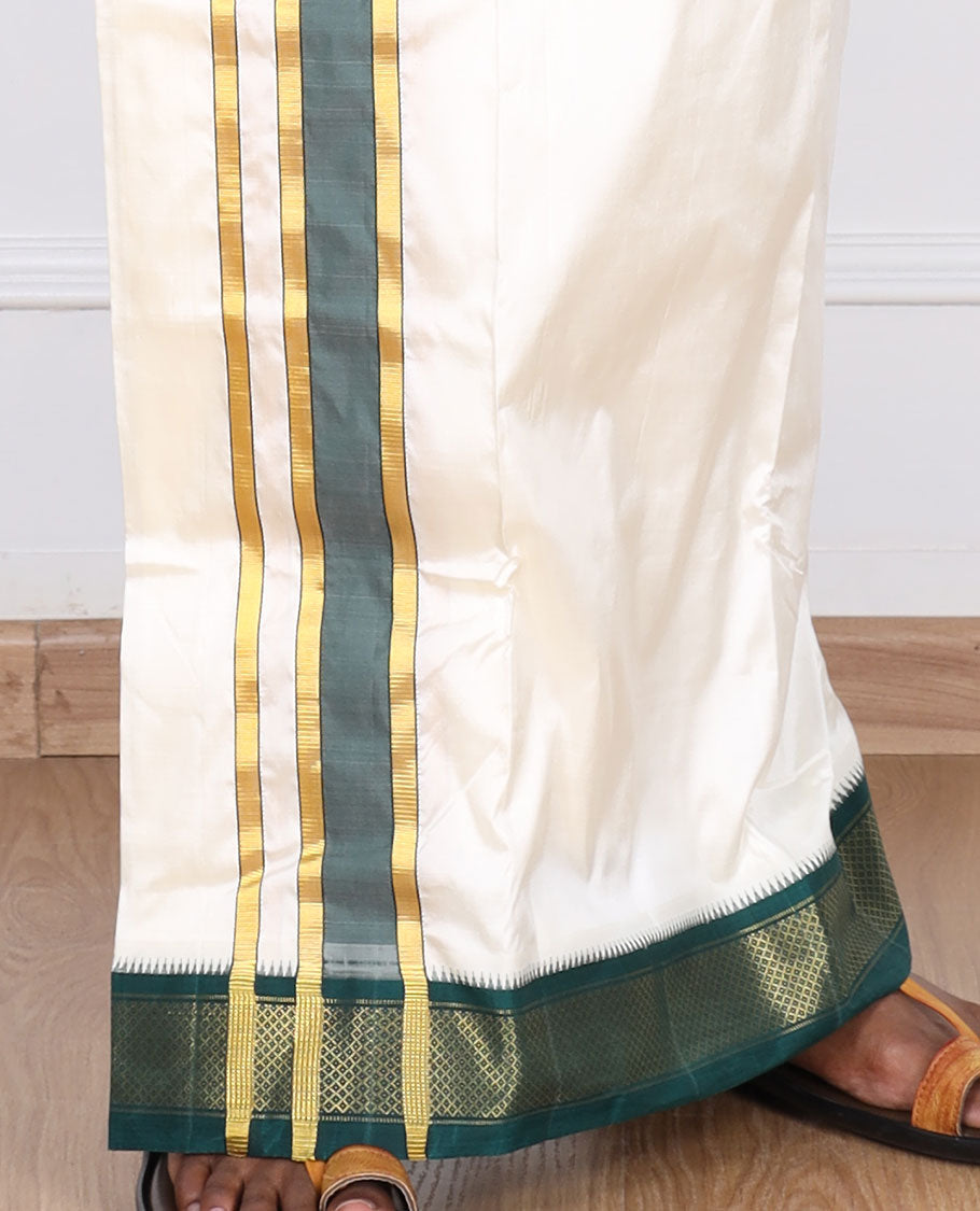 Cream Pure Silk Dhoti