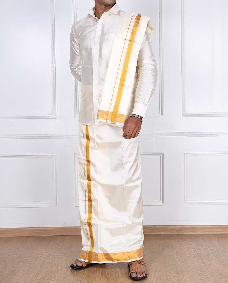 Art Silk Dhoti With Angavastram ASDA028