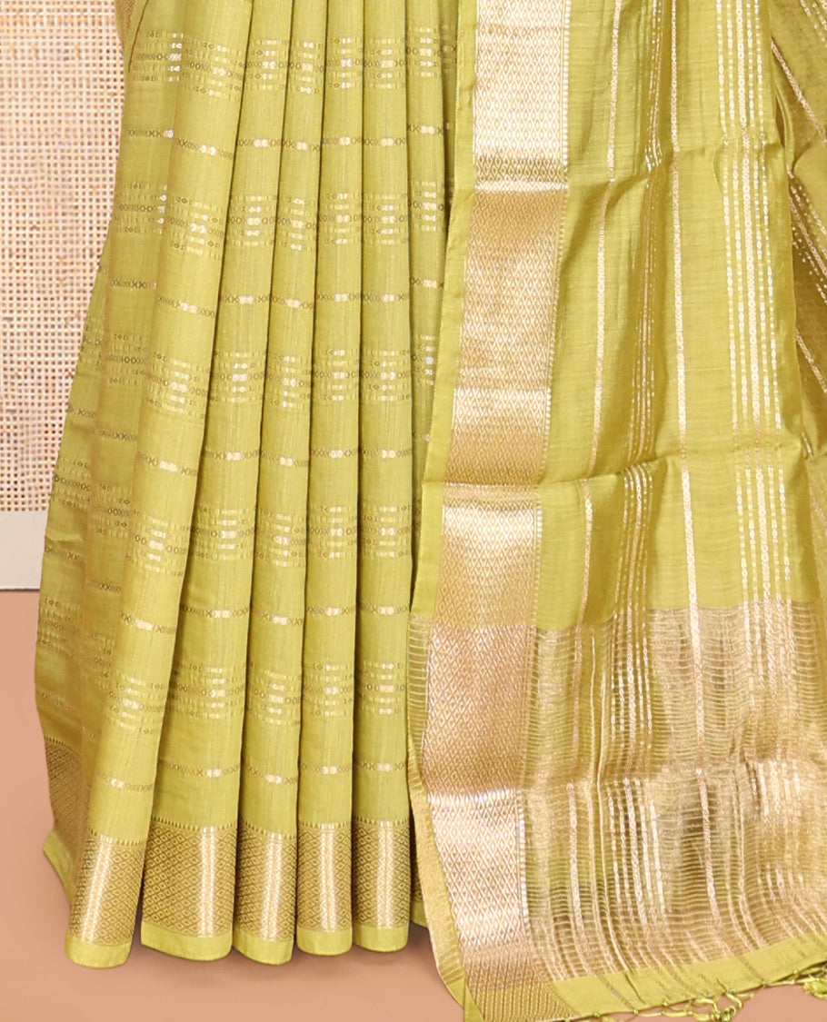 Leaf Green Assam Silk Saree