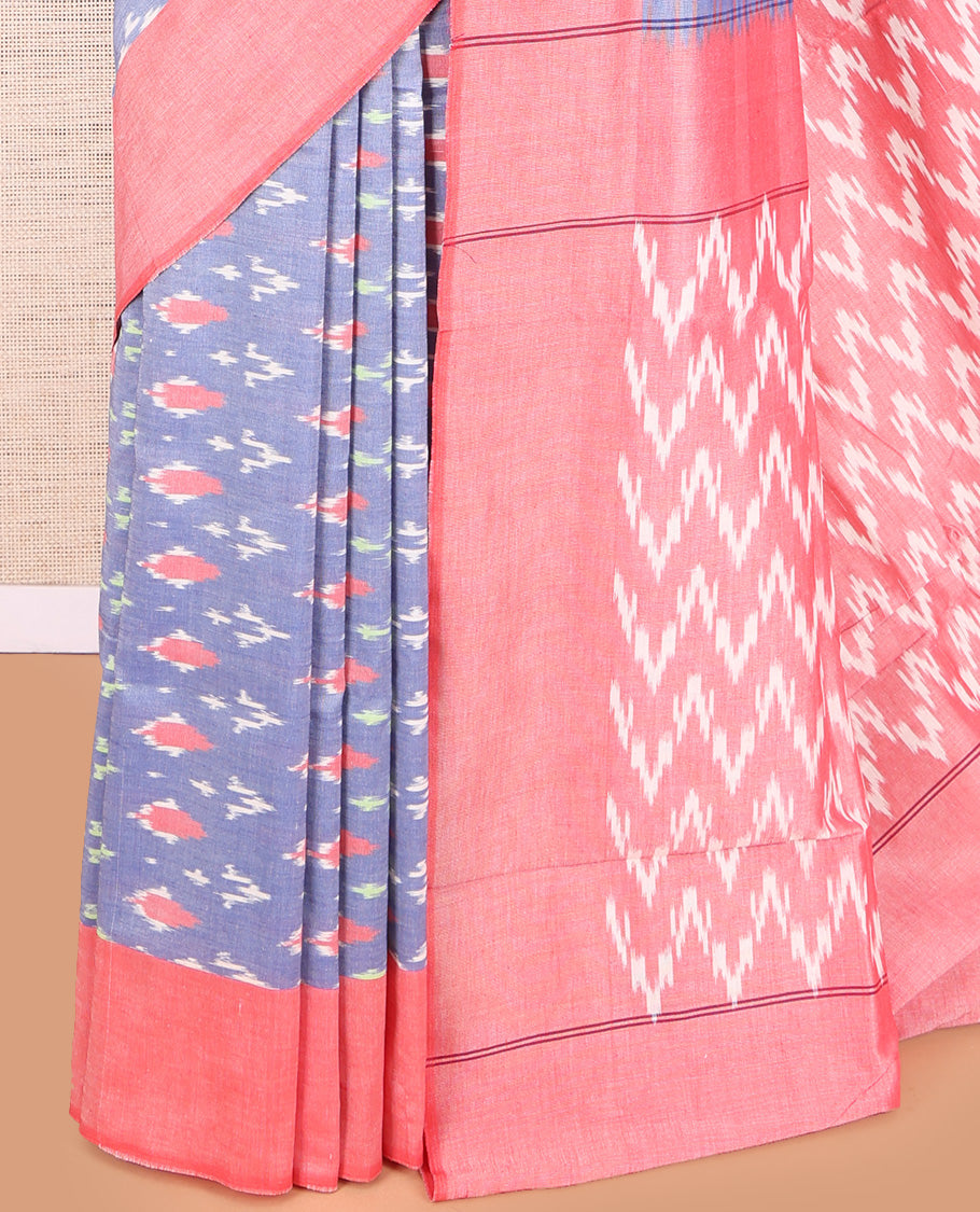 Light Violet Pochampally Ikat Cotton Saree