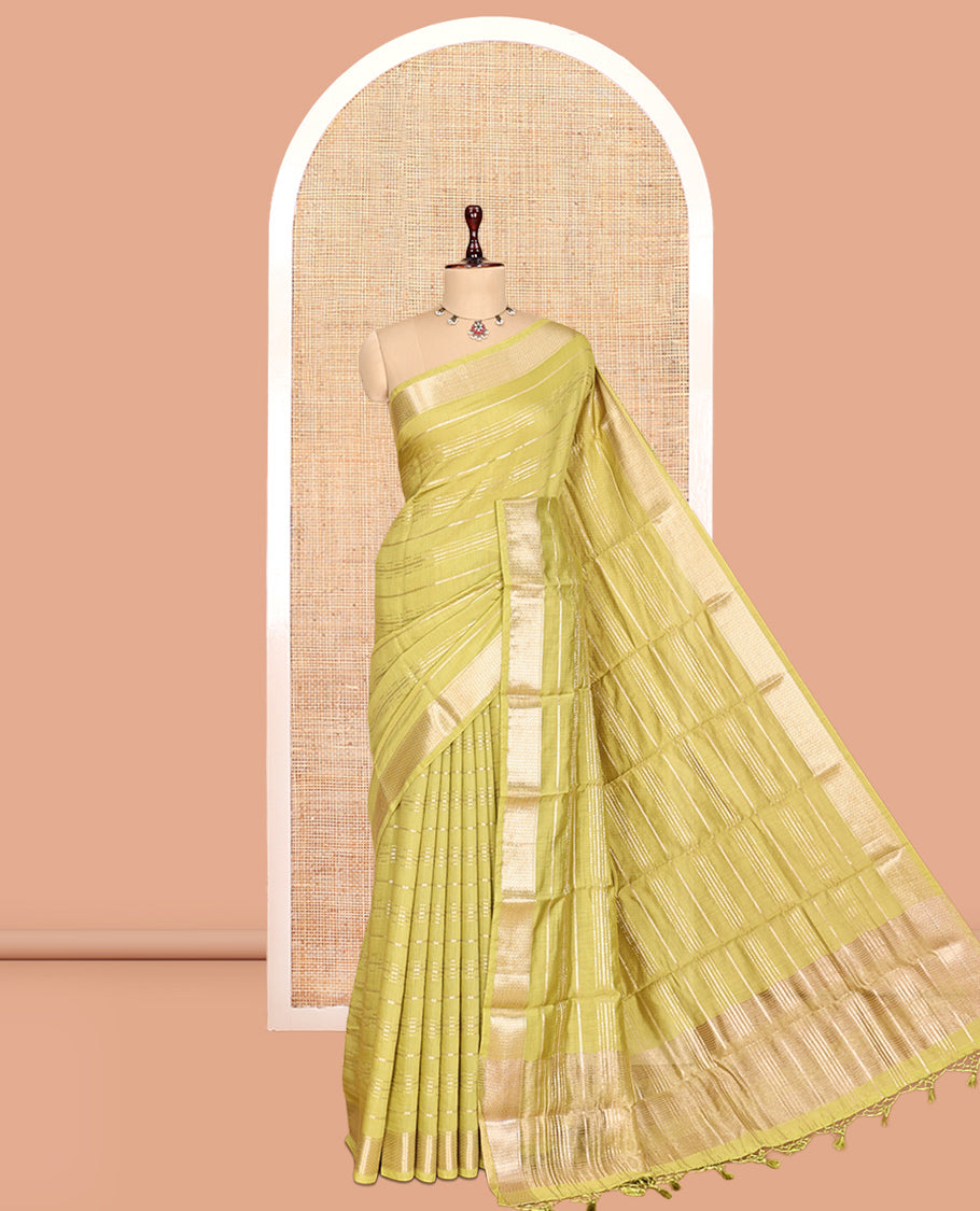 Leaf Green Assam Silk Saree