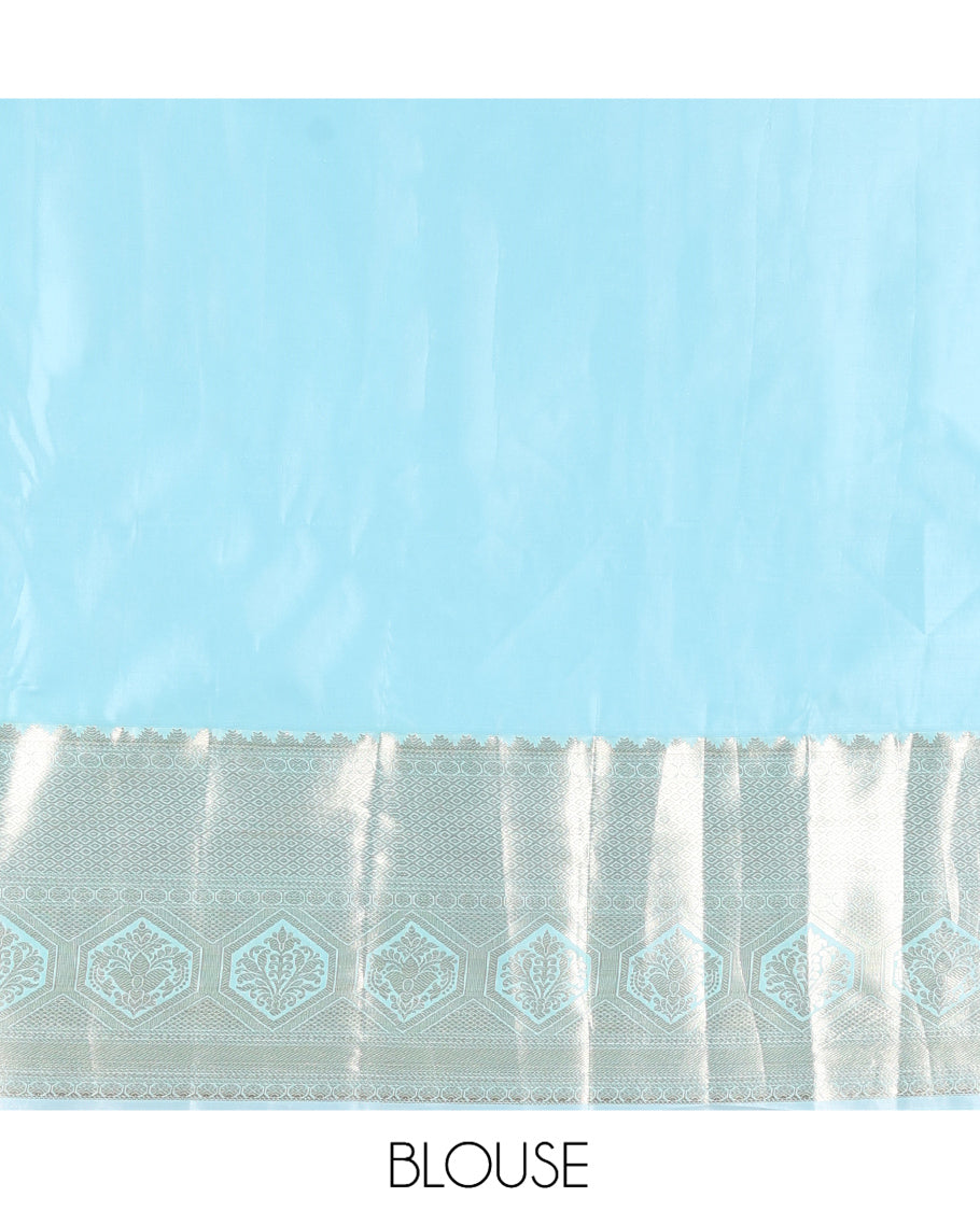 Purple-Sky Blue Budget Silk Saree