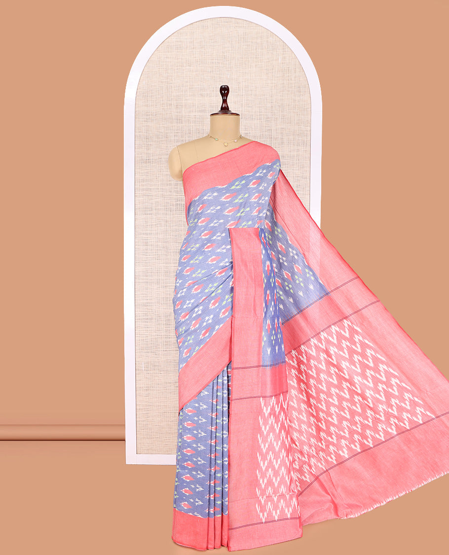 Light Violet Pochampally Ikat Cotton Saree
