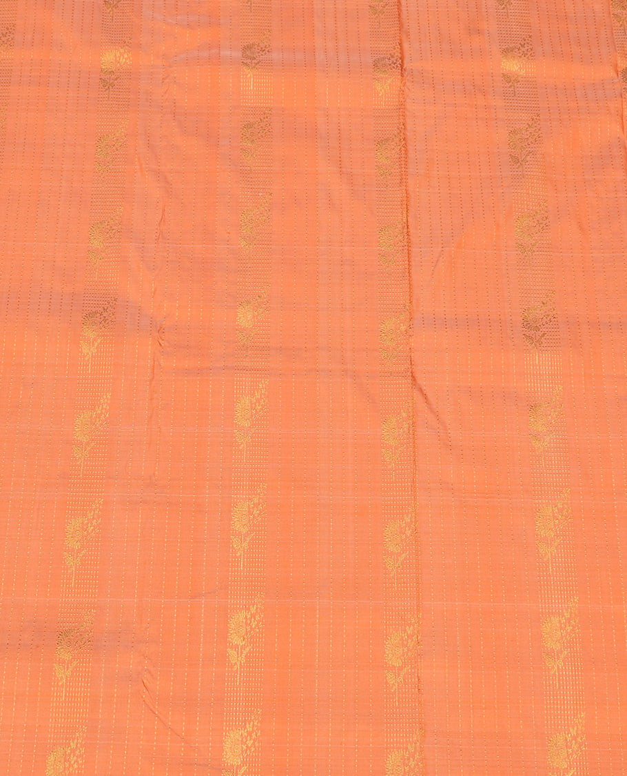 Peach Pure-Silk Half-Saree