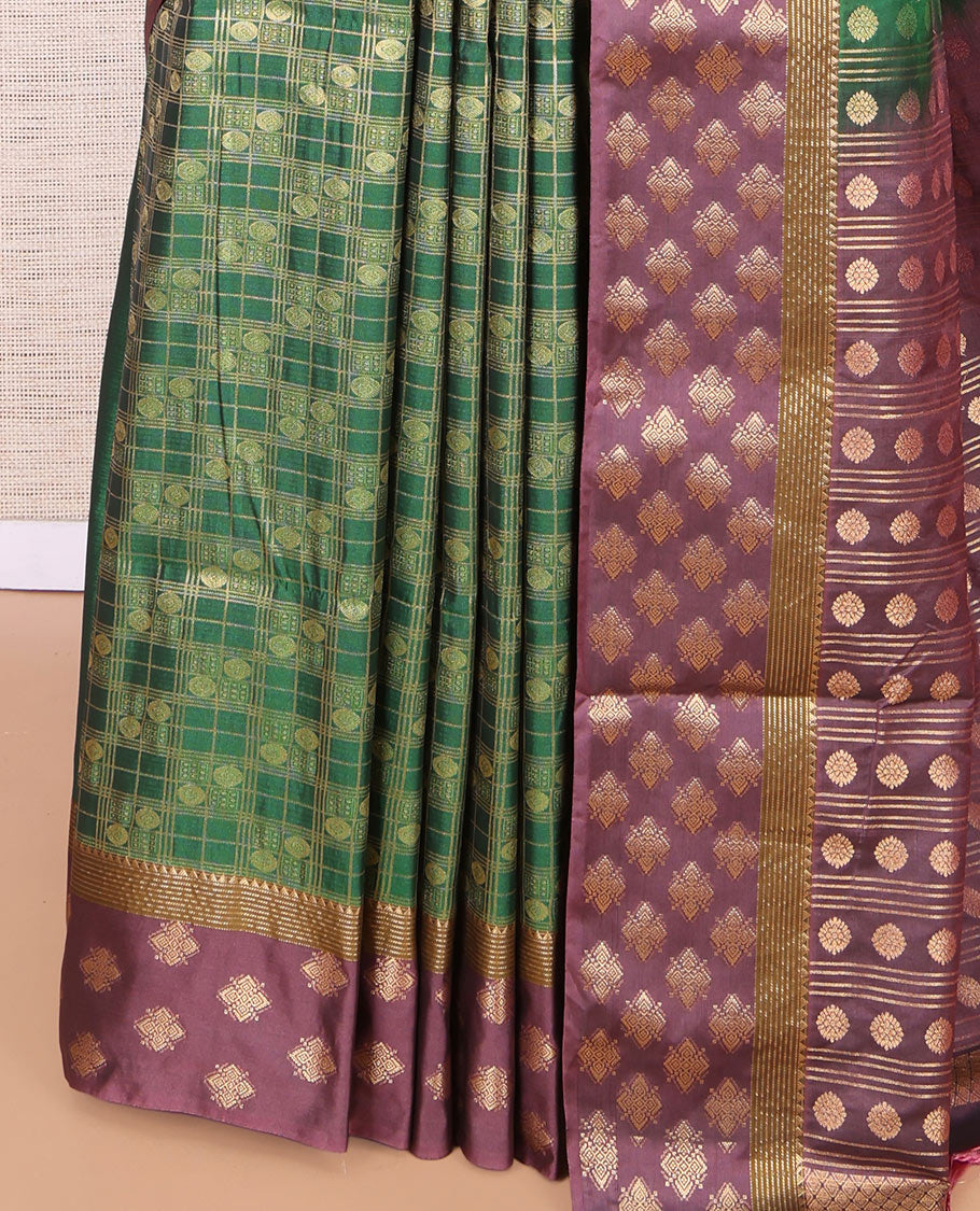 Green Kamalam Design Budget Silk Saree