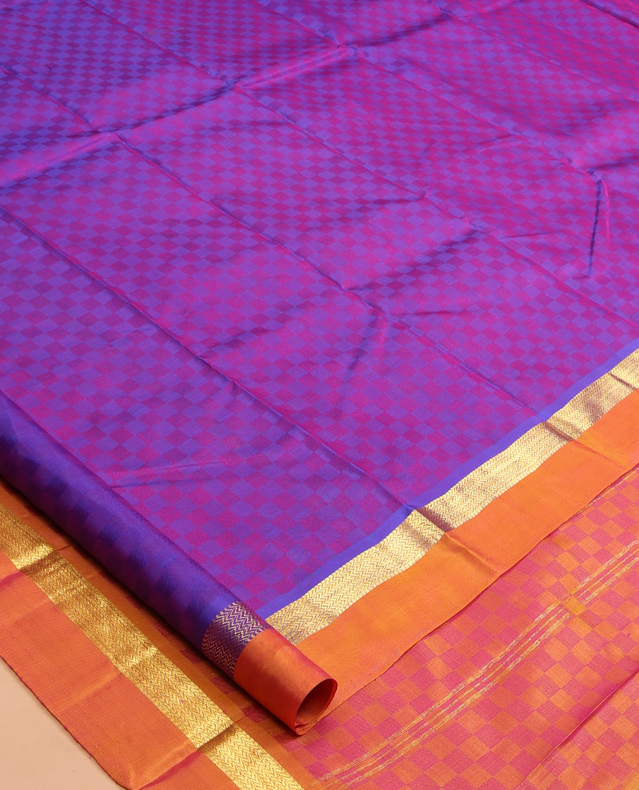 Violet Paiyaadi Kattam Kanchipuram Silk Saree