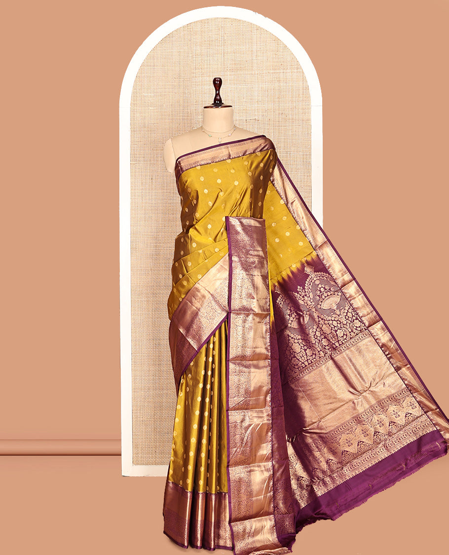 Mustard Zari Butta Gift Saree