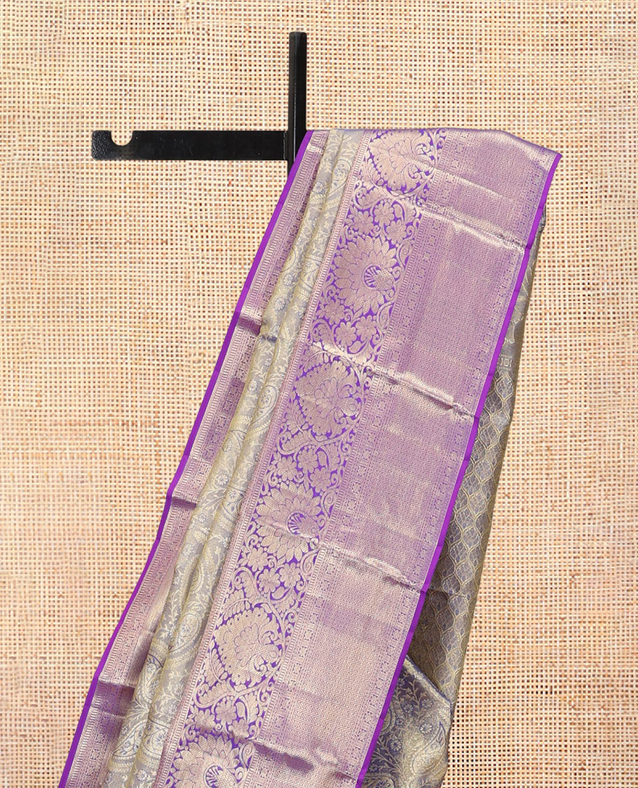 Violet Kanchipuram Tissue Silk Saree