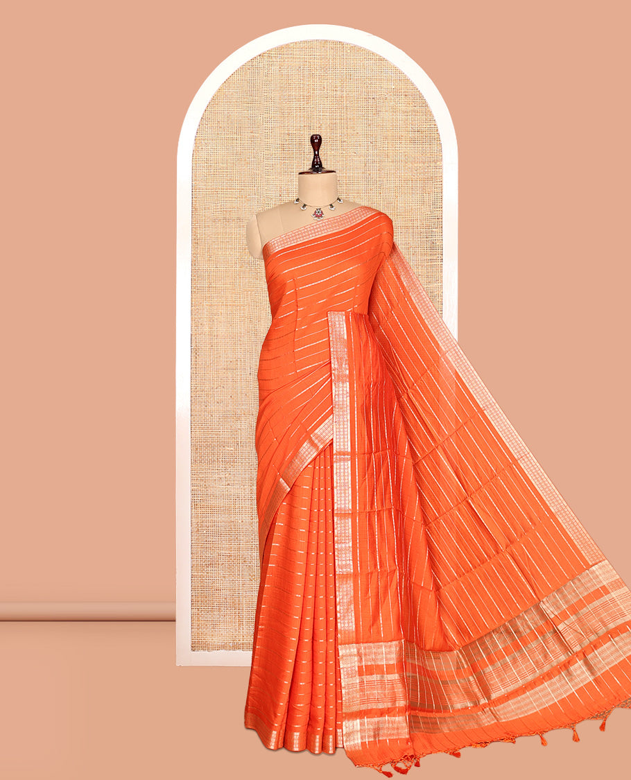 Fanta Orange Assam Silk Saree
