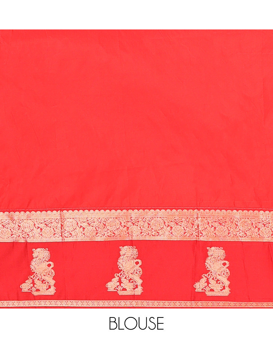 Sapphire Blue Zari Buttas Budget Silk Saree