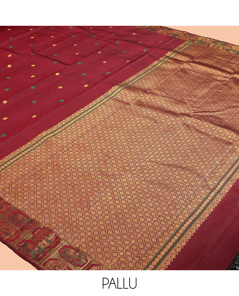 Maroon Kanchipuram Silk Saree