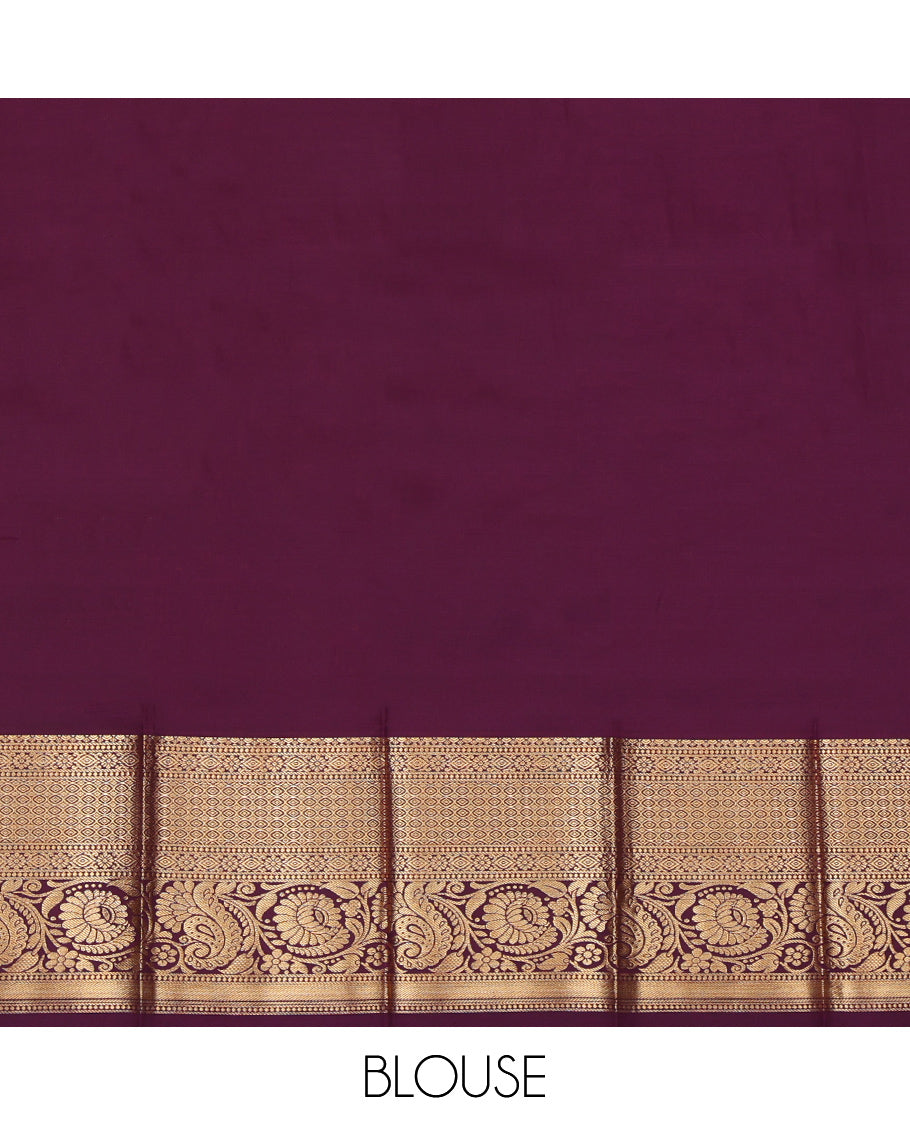 Pink Budget Silk Saree, Adorned with Paisley Buttas, Complemented by a Contrast Traditional Zari Border, Intricate Pallu, and a Contrast Blouse
