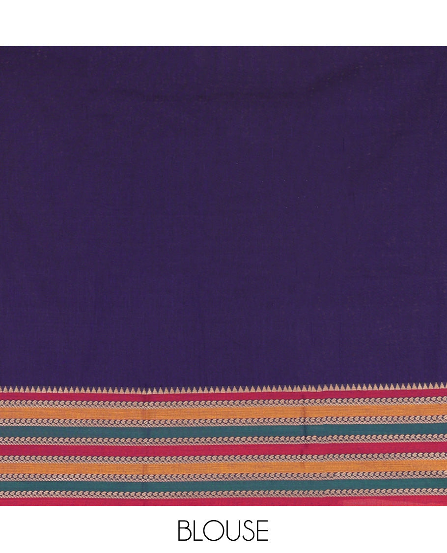 Blue Mercerised Cotton Half-Saree