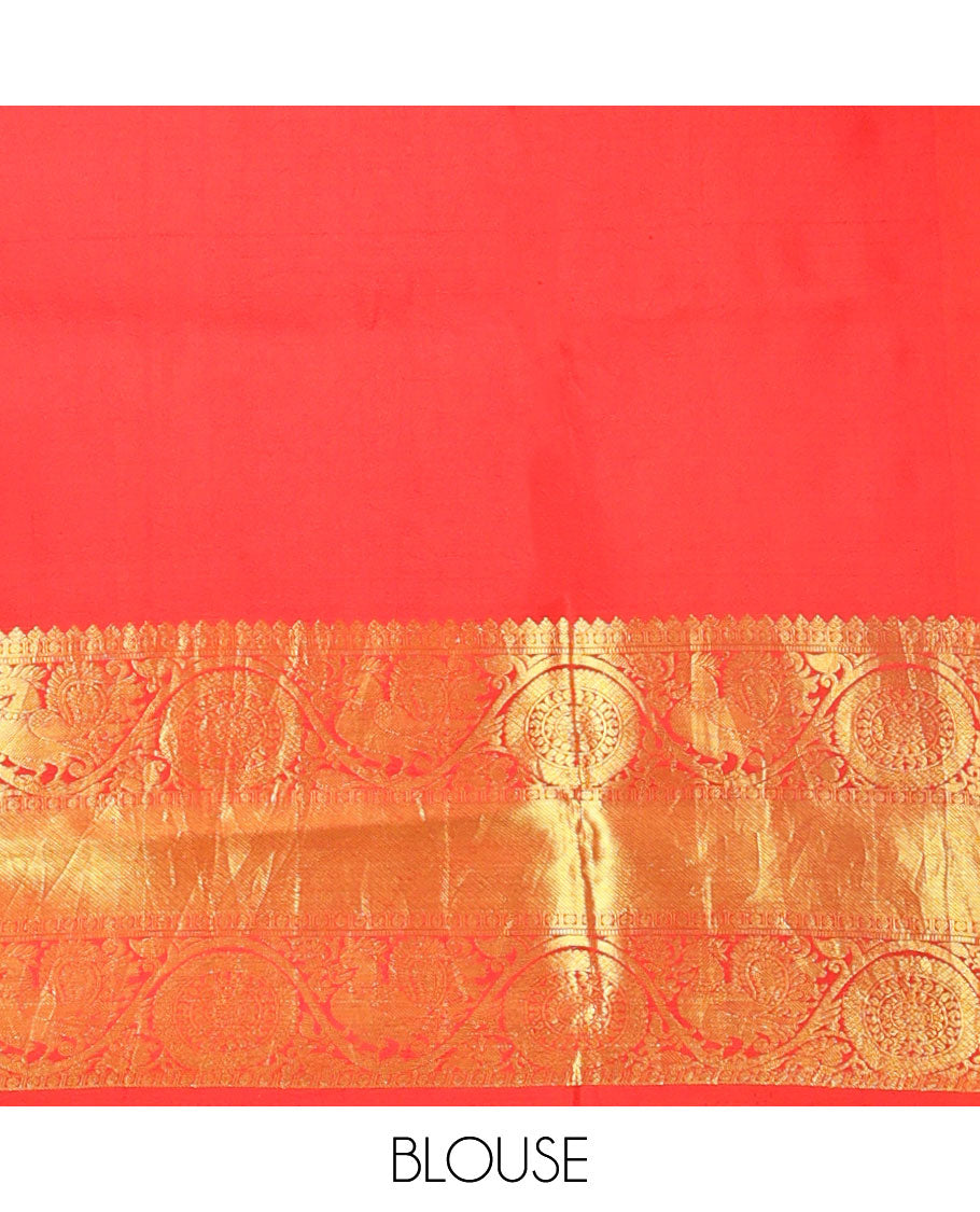 Yellow pichwai theme, peacock design kalamkari silk saree with contrast intricate zari design border & floral jaal design pallu
