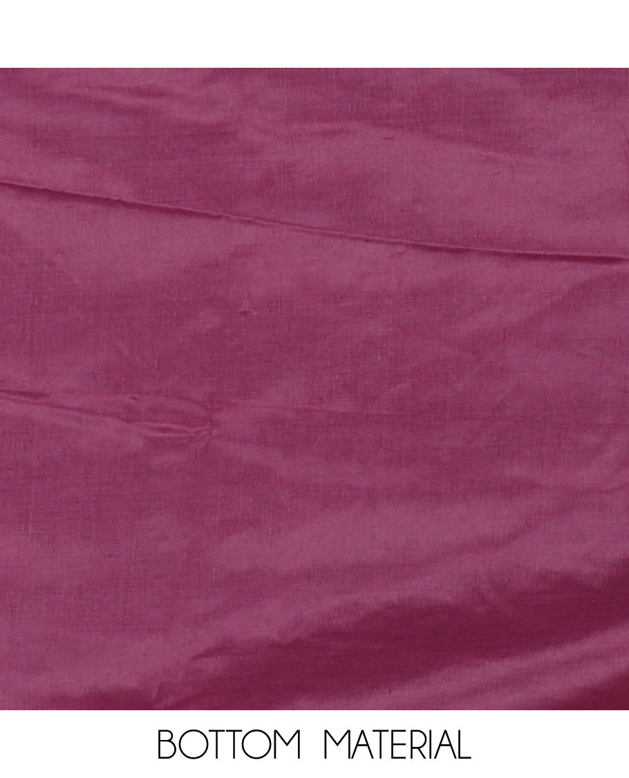Wine Vichitra Silk Material Chudiddar, Embroidered Top, Plain Bottom, Scallop Embroidered Dupatta