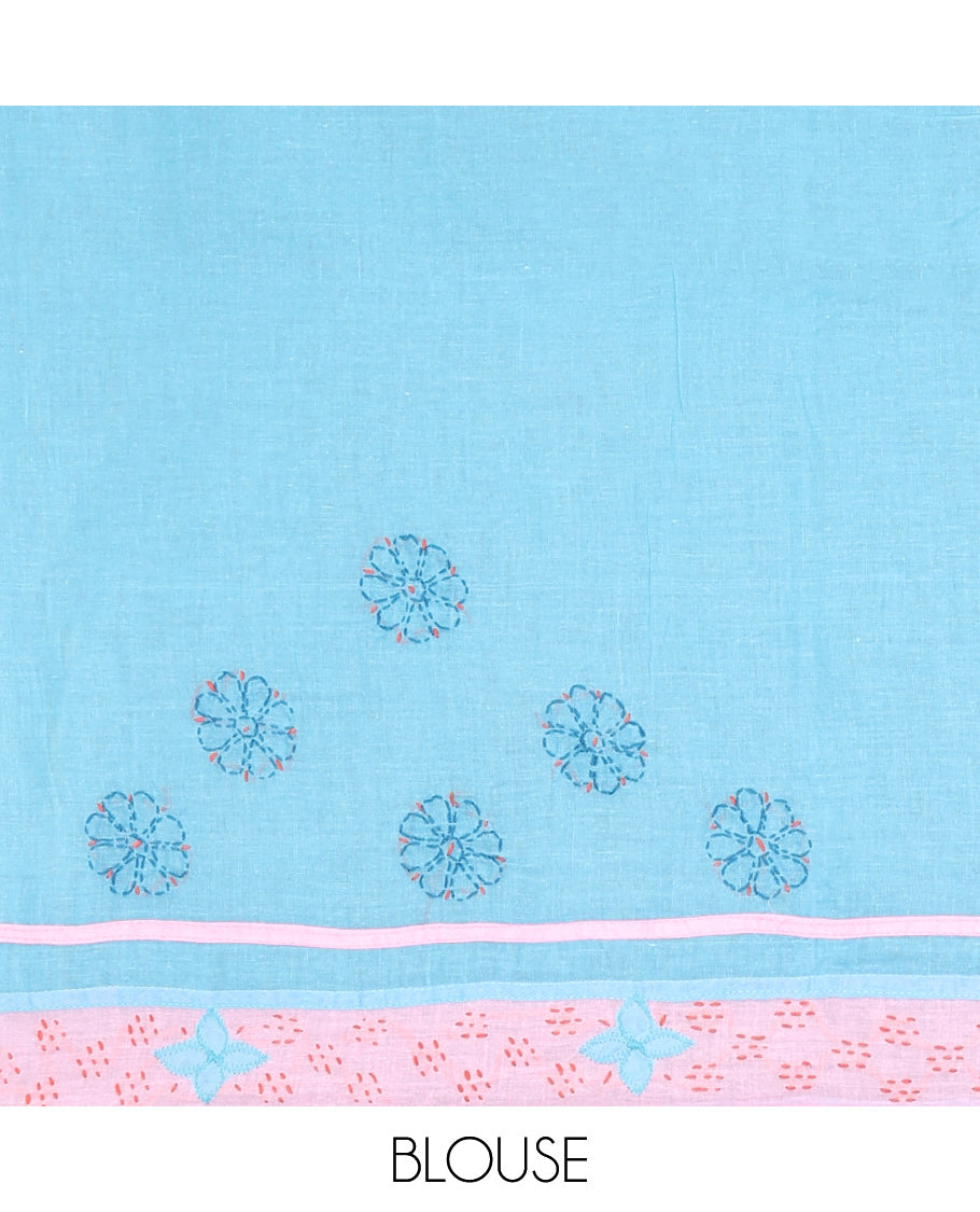 Blue Lucknowi Chikankari Saree