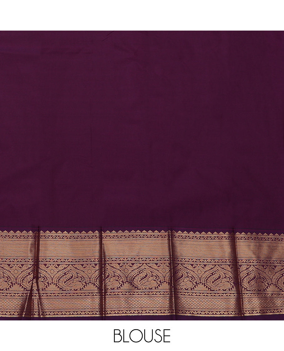 Blue Budget Silk Saree, Sparsely Woven with Zari Buttas, Complemented by a Contrast Traditional Zari Border, Grand Pallu, and Contrast Blouse