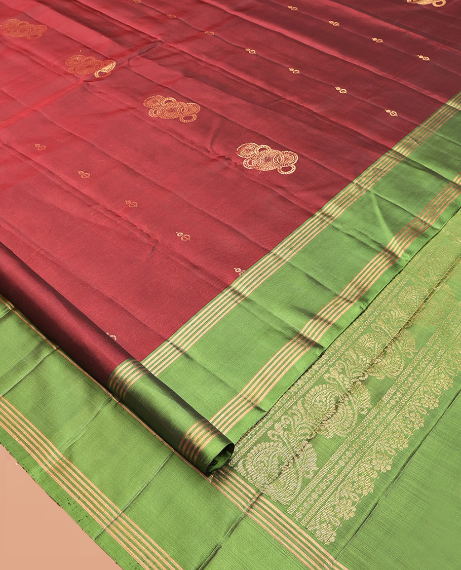 Red Zari Mayuri Lite Silk Mix Saree