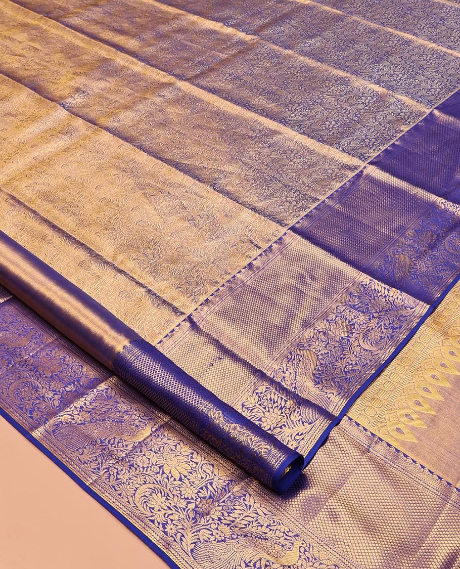 Blue Kanchipuram Tissue Silk Saree