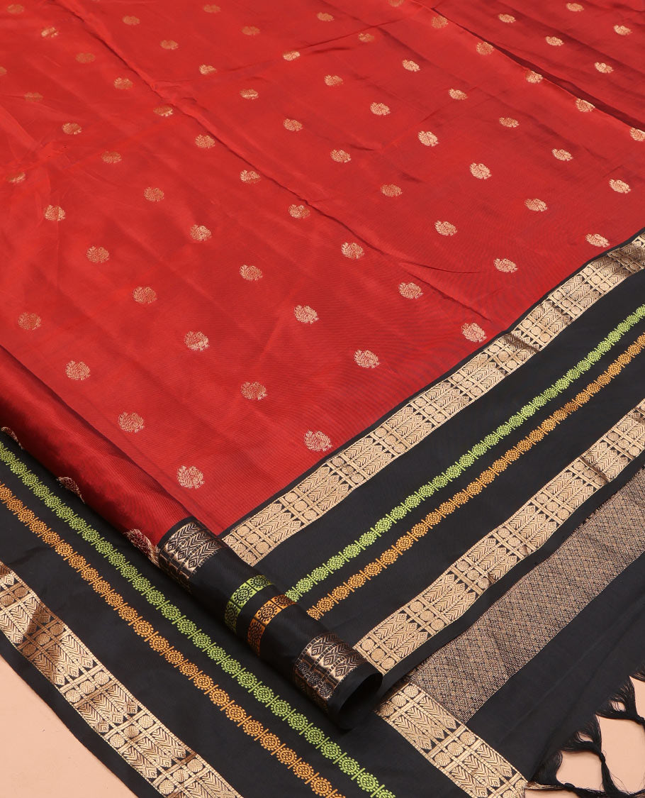 Araku-Black Mayil Buttas Vasundhara Lite Silk Mix Saree