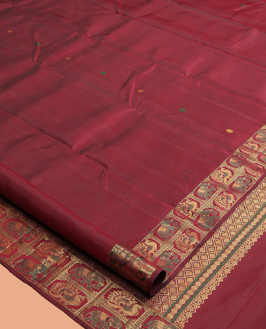 Maroon Kanchipuram Silk Saree