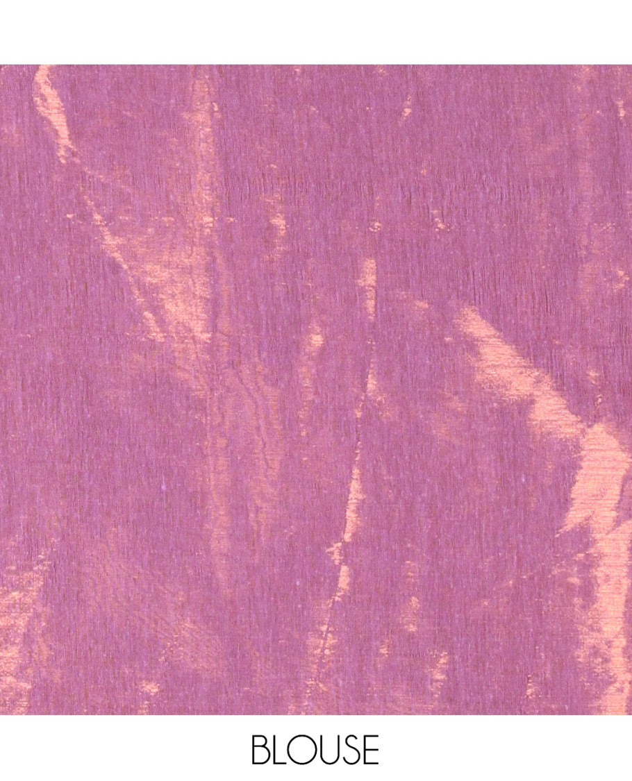 Borderless Lavender Khadi Tissue Silk Saree, Elevated with Sequins On Its Body, a Self-Pallu and Paired with a Matching Blouse
