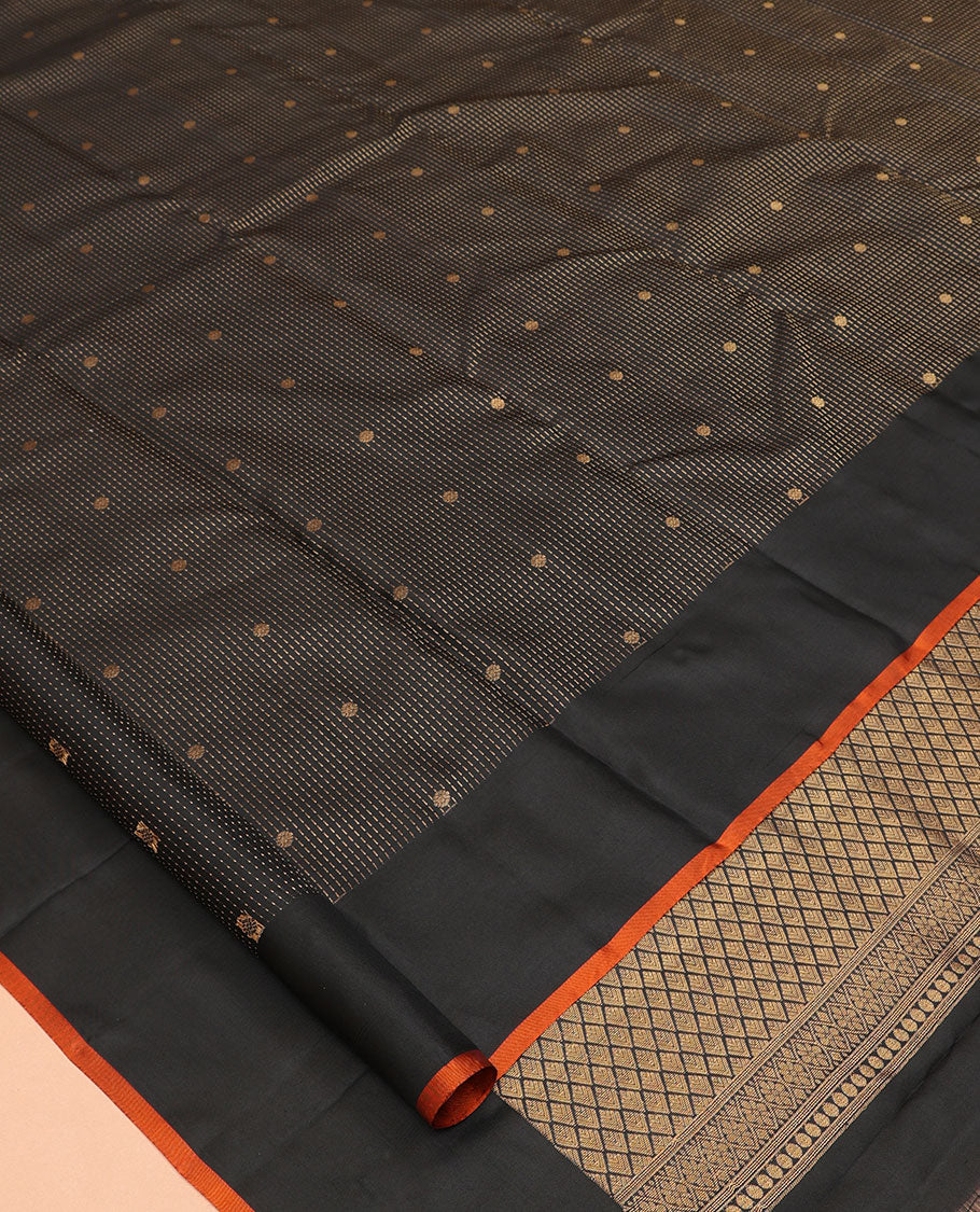 Black-Orange Vasundhara Silk Saree