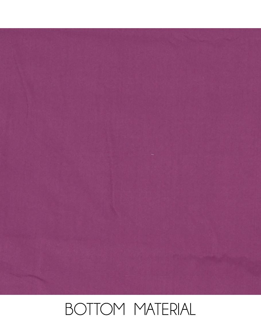 Dark lavender zari embroidery georgette chudidhar material top with american crepe pant & zari embroidery dupatta