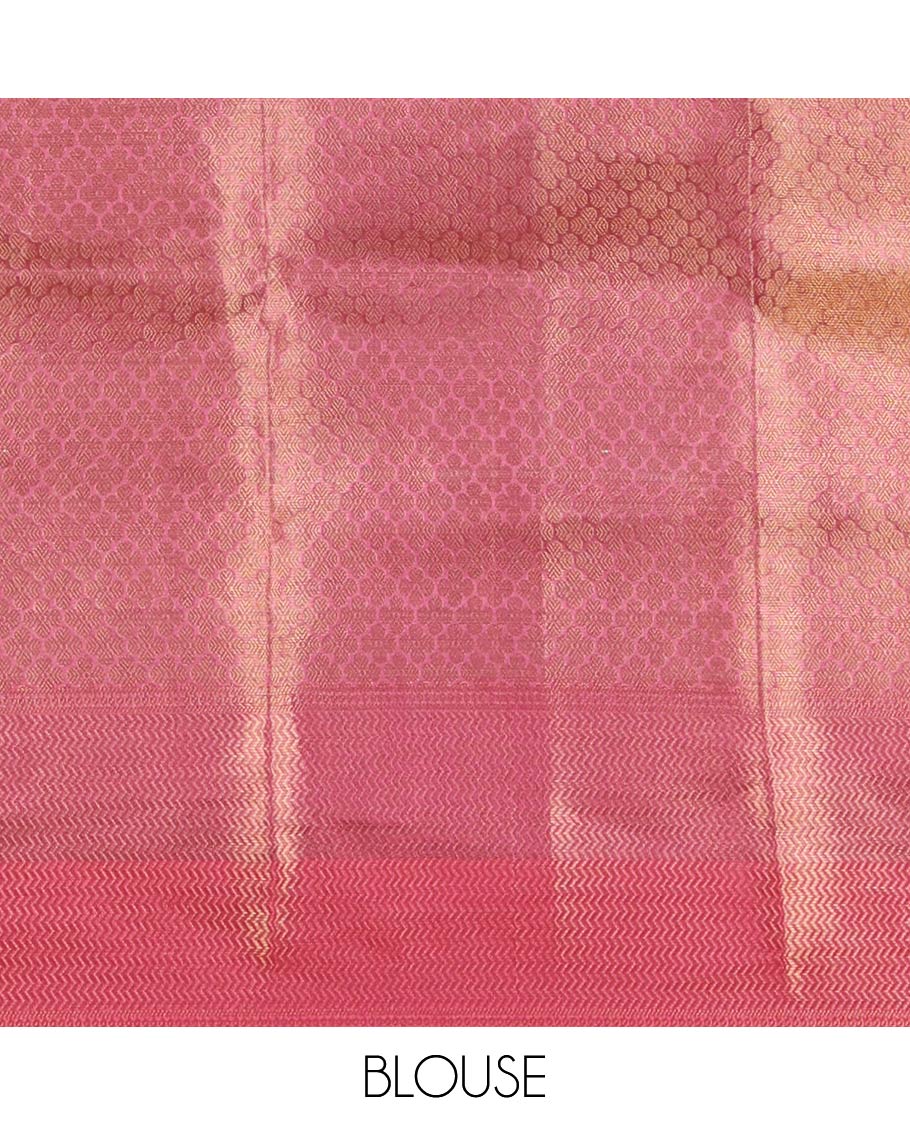 Dark pink floral thread embroidery celebrity tissue saree, floral vine multi-color thread embroidered border & embroidery pallu