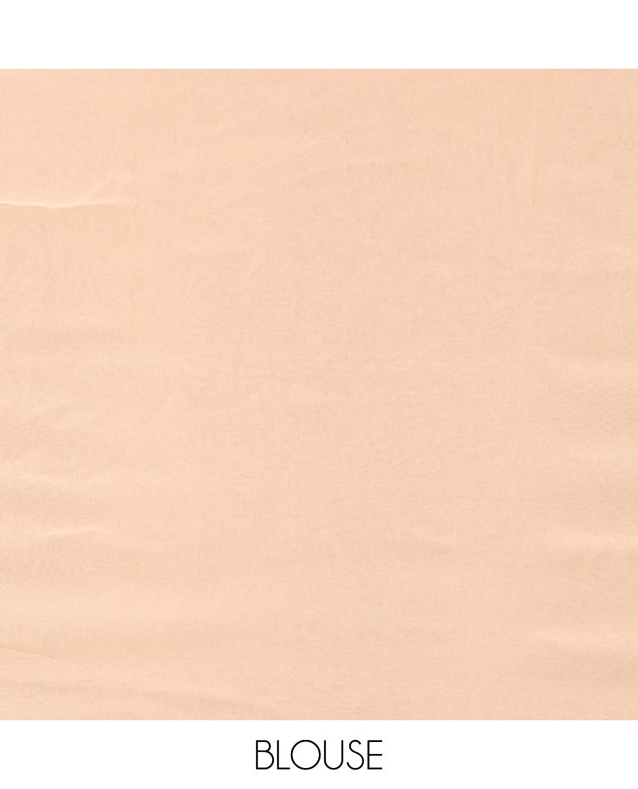 Semi banaras chiffon Borderless peach rose floral motifs printed semi-chiffon saree