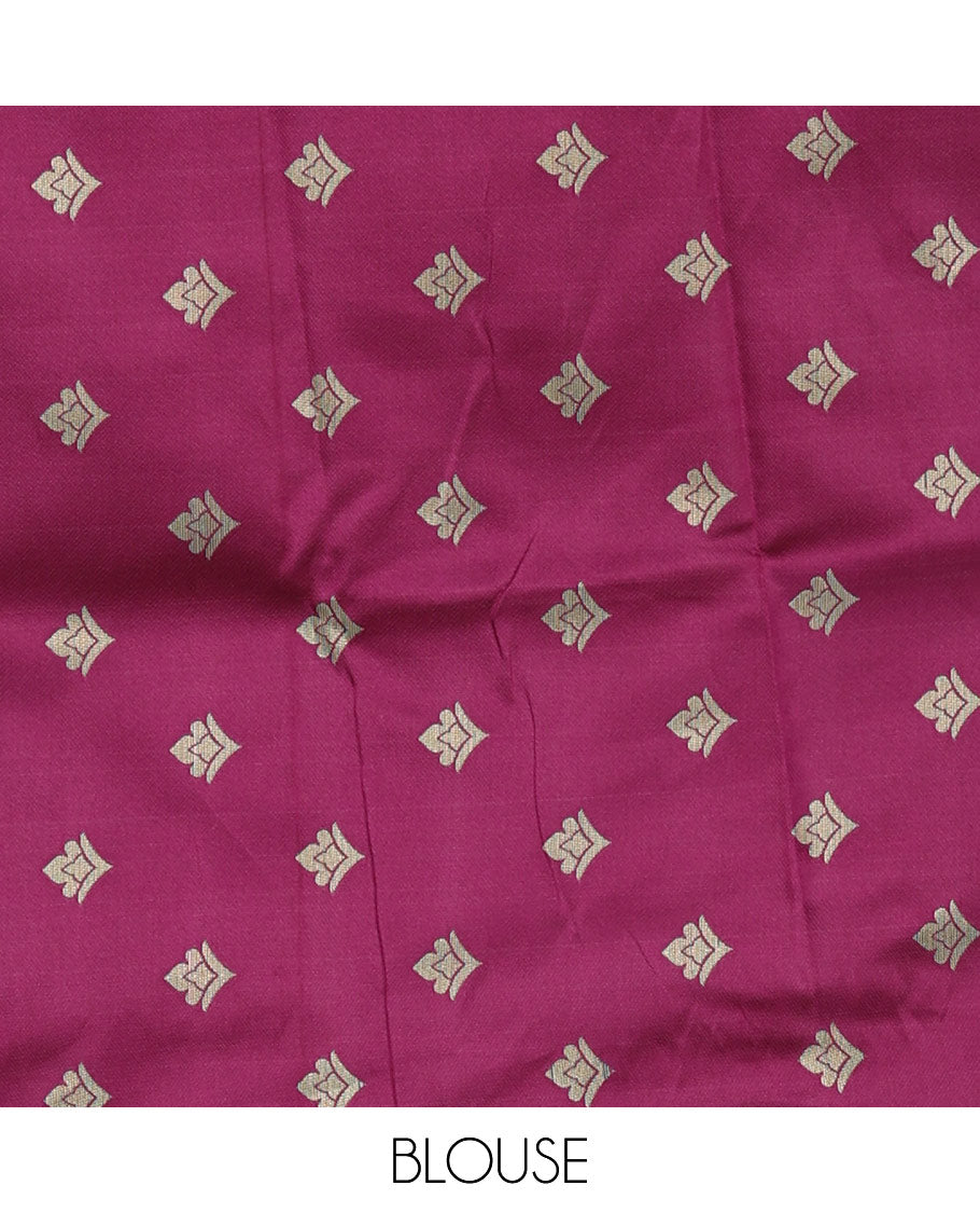 Sea green floral & paisley vine tissue silk saree, contrast temple border, paithani-style peacock & muniya pallu & contrast zari buttas blouse