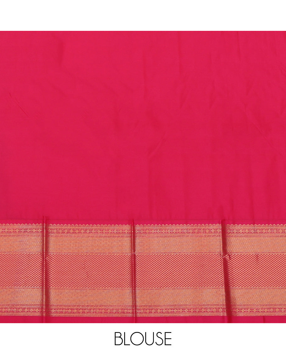 Blue Budget Silk Saree Featuring Zari Buttas, a Contrast Traditional Zari Border, Intricate Pallu, and a Contrast Blouse
