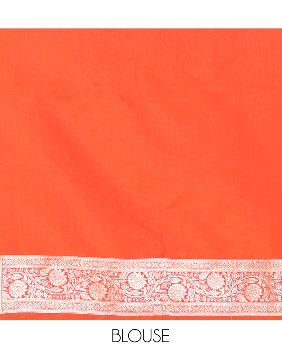 Cream Semi-Banaras Satin Silk Saree