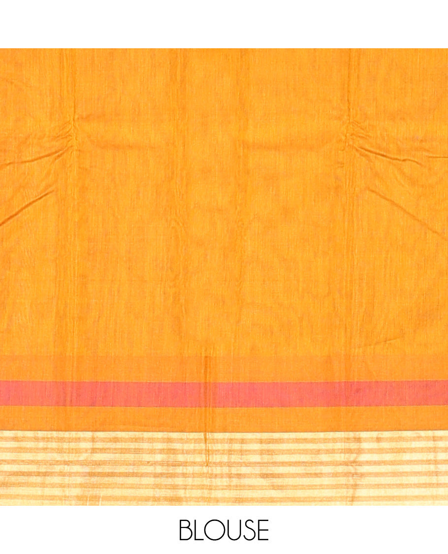 Blue Plain Silk Cotton Saree